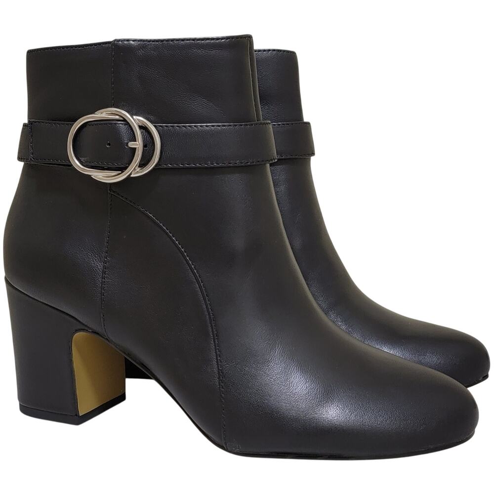 Bella Vita Women Gamela Block Heel Ankle Booties Size US 8.5M Black Leather